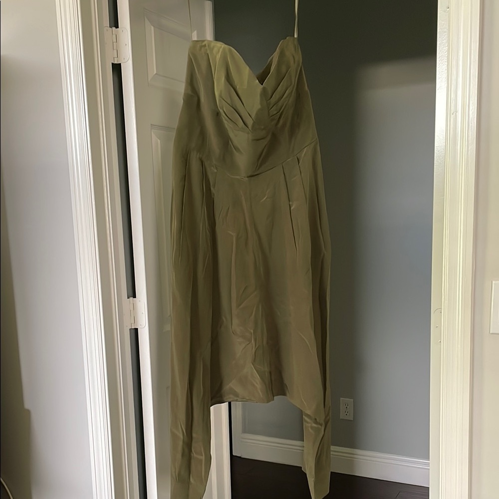 Elegant Olive Green Strapless (Hammer Pant) Jumpsuit